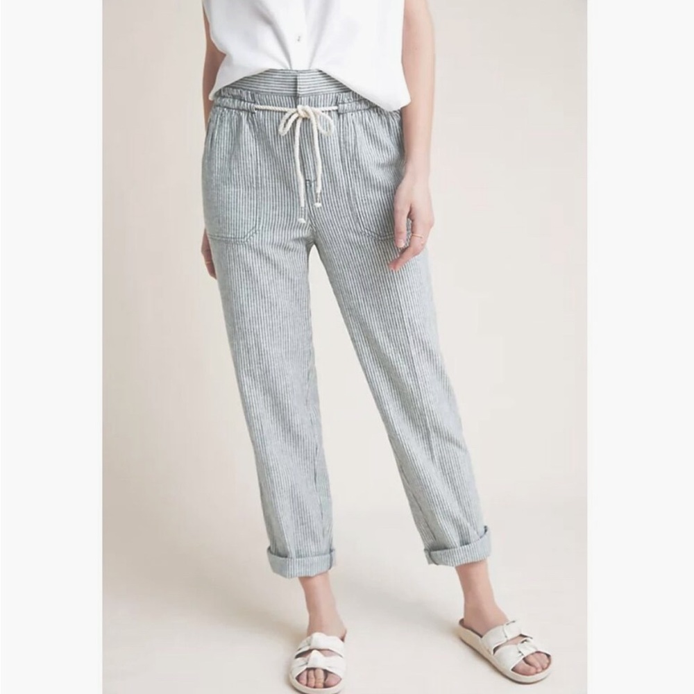 Anthropologie Seashore Striped Linen Pants Coastal Cowgirl Relaxed Trousers XS - Picture 16 of 16